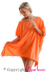 Orange Pom Pom Tassel Hem Gauze Cover up